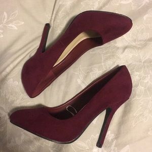 Red high heel shoes